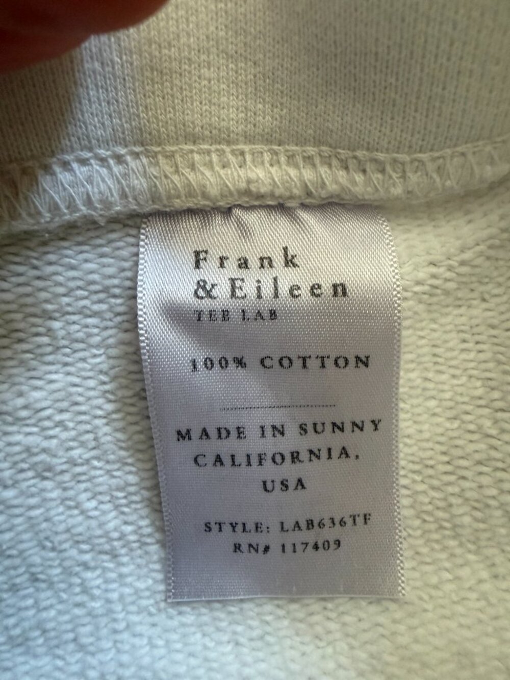 Frank & Eileen Eamon Triple Terry Jogger White Small - Picture 5 of 5